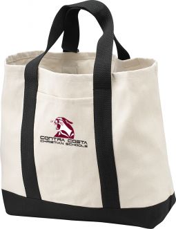 Port Authority - Two-Tone Shopping Tote, Natural/ Black